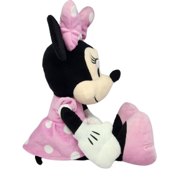 Disney Minnie Mouse Large Plush Stuffed Animal Pink White Polka Dots Stuffie Toy - Picture 4 of 5